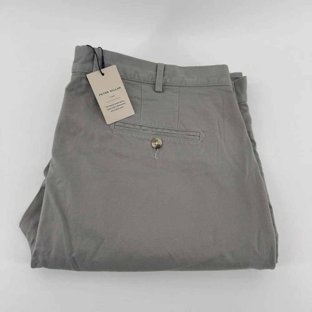 Peter Millar Crown Mens 40x35 Mountain Grey Chino Pants ME0B06 NWT